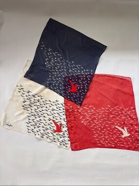 Cornelia Jones Silk Scarves Vintage Set of 3 RARE FIND